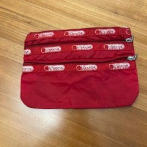 LeSport Sac cosmetic 3 zip in red